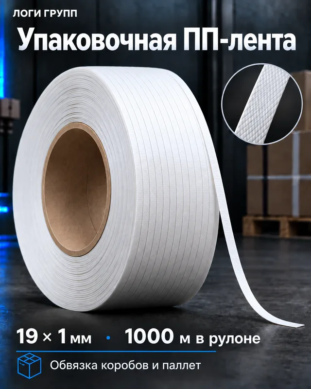 Упаковочная ПП-лента 19 × 1 мм, 1000 м
